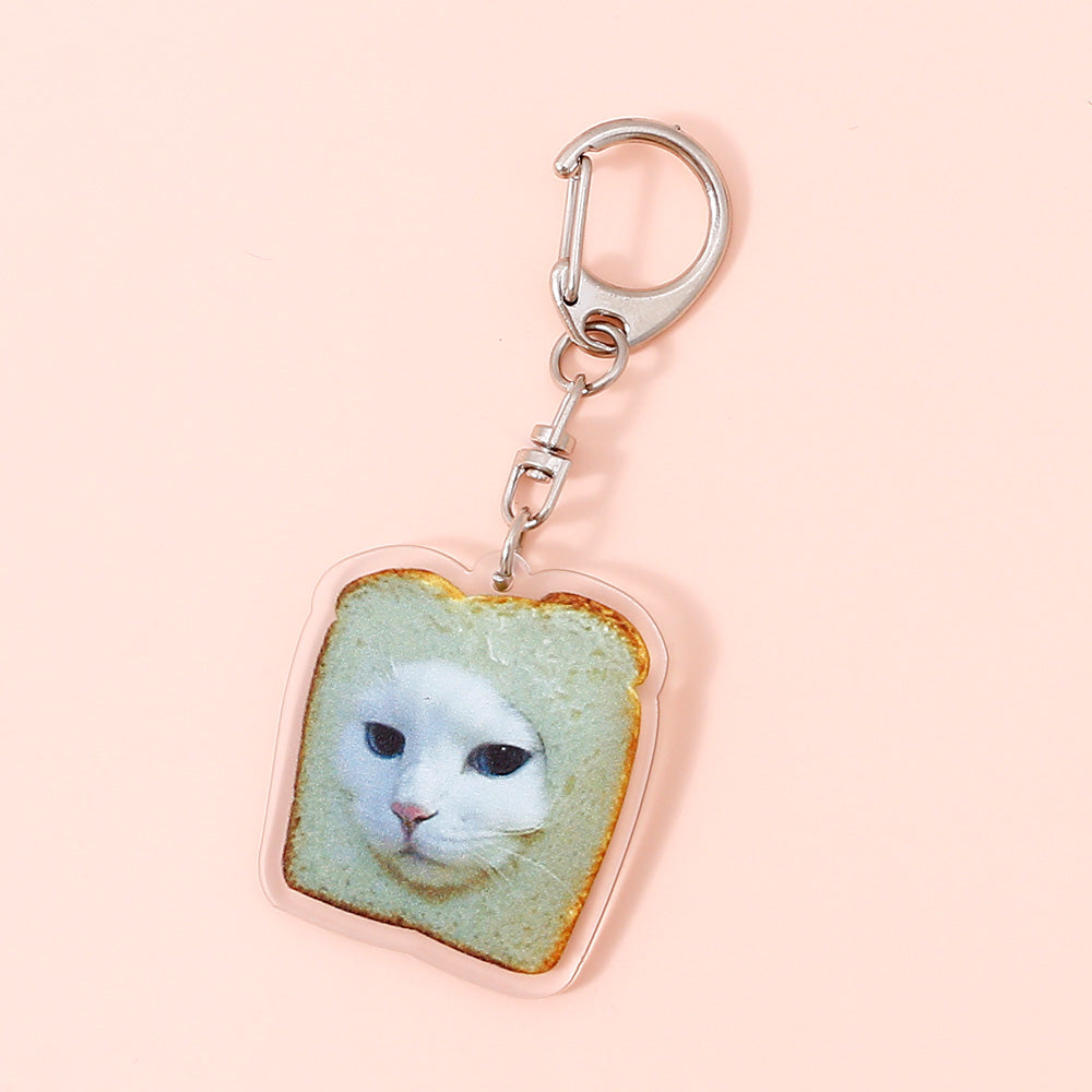 3D Kitten Acrylic Keychain