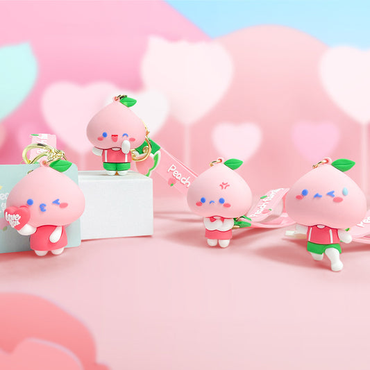 Peach Family Keychain
